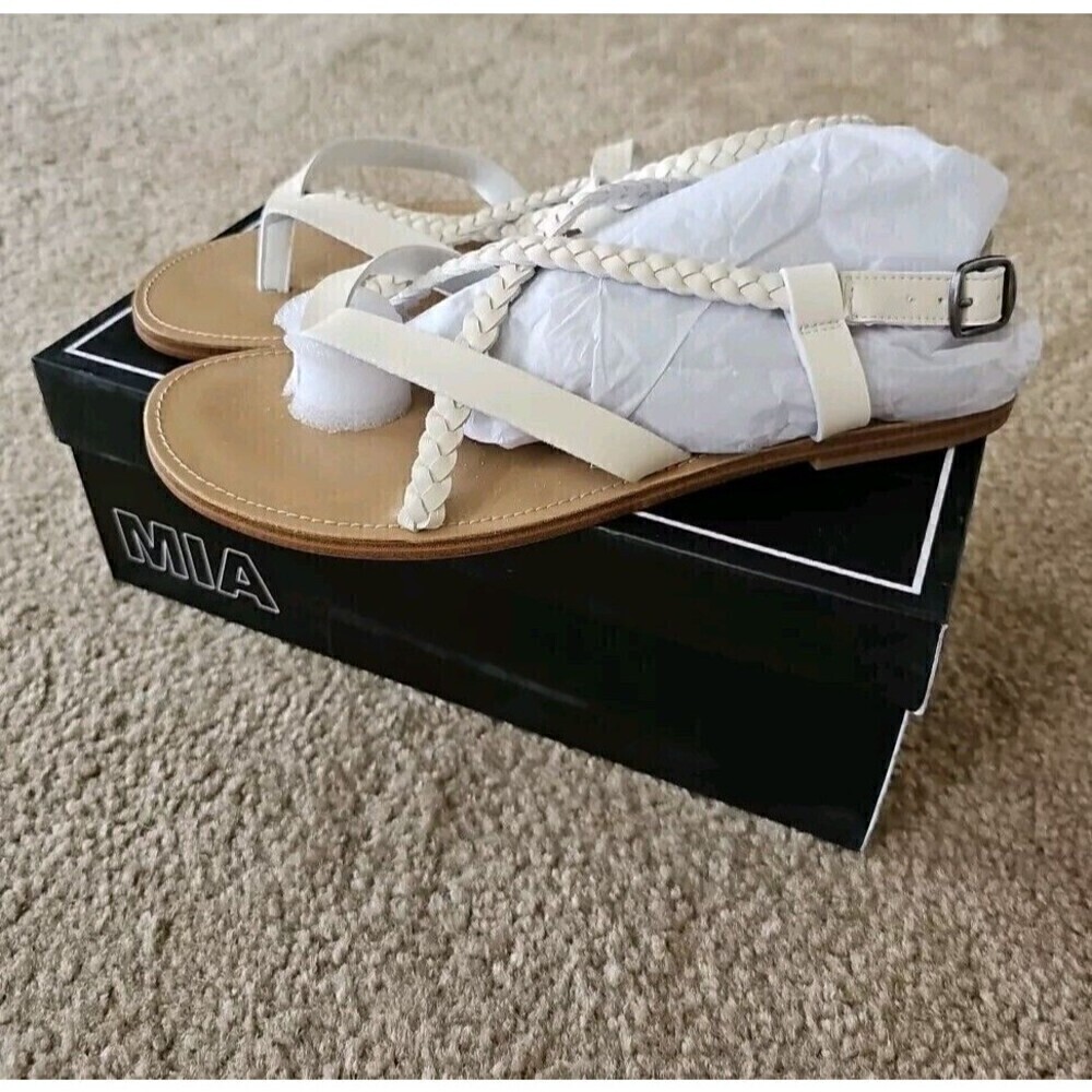 MIA Vaeda Women's Bone Braided Strappy Sandal Size 10